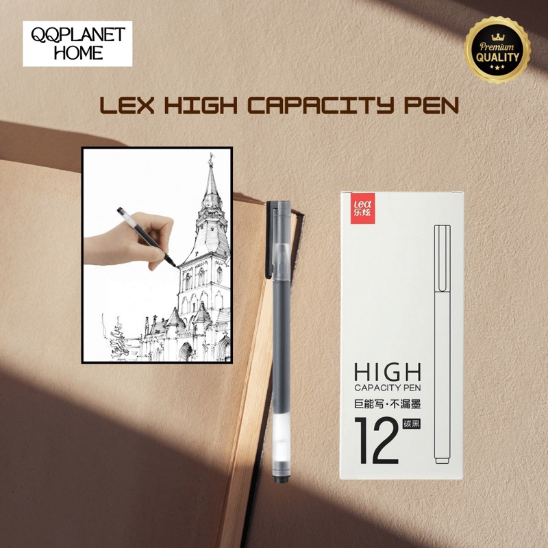 

[QQPLANET HOME] LEX High Capacity Pen 0.5 mm 0.5mm | Tinta Hitam, Ujung Lancip, Cocok untuk Menggambar
