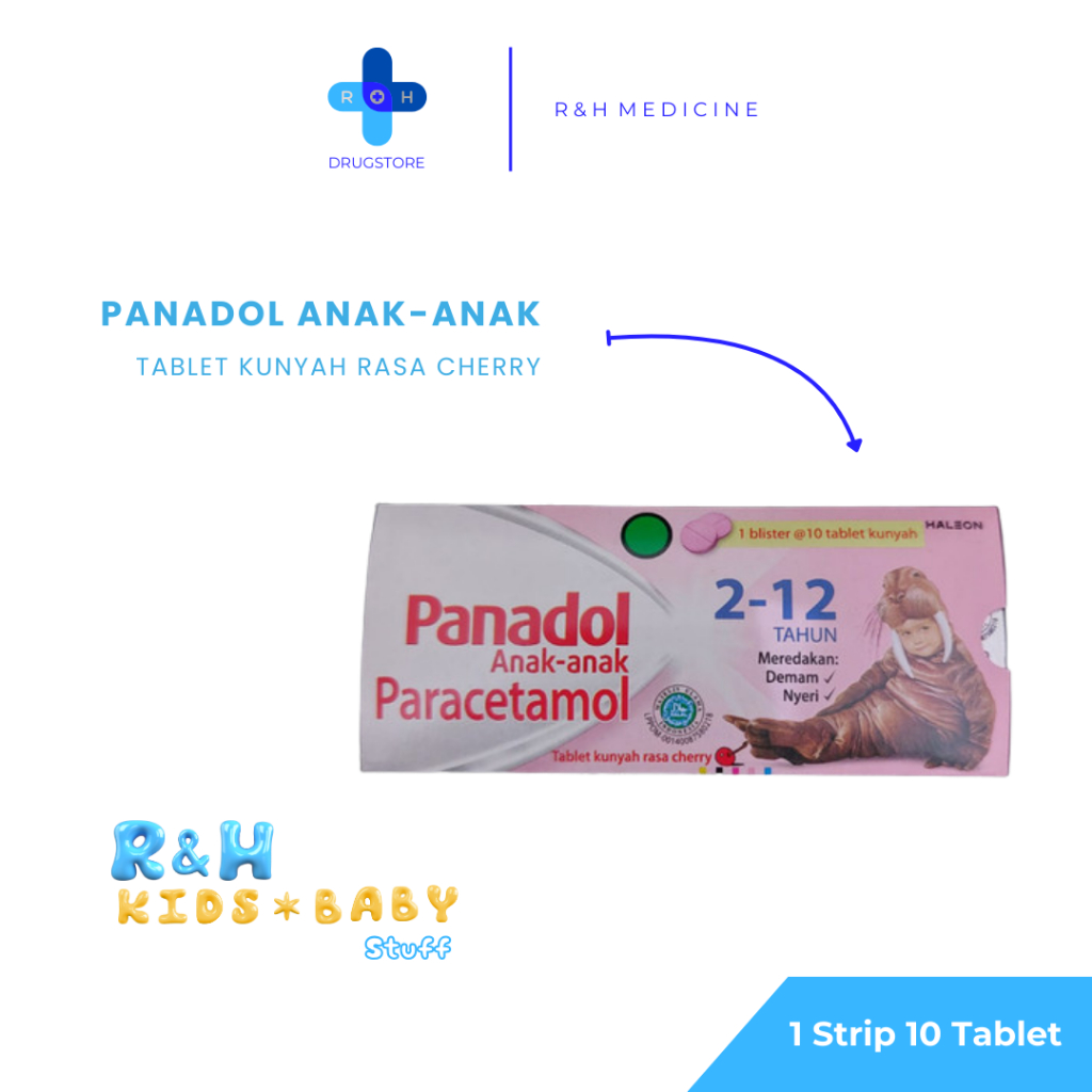 Panadol Anak-Anak Paracetamol Tablet Kunyah Rasa Cherry (Chewable)