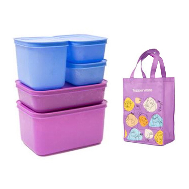 Tupperware frozy cozy set 5pcs toples kulkas free bag