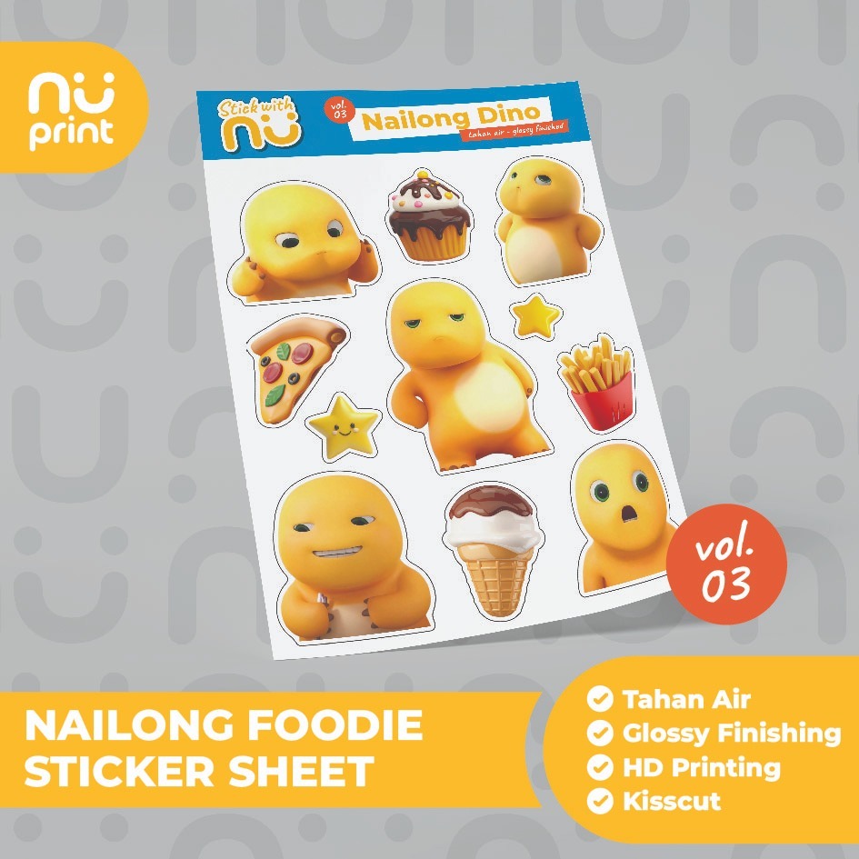 

Sticker Sheet Nailong Aesthetic Waterproof Kisscut