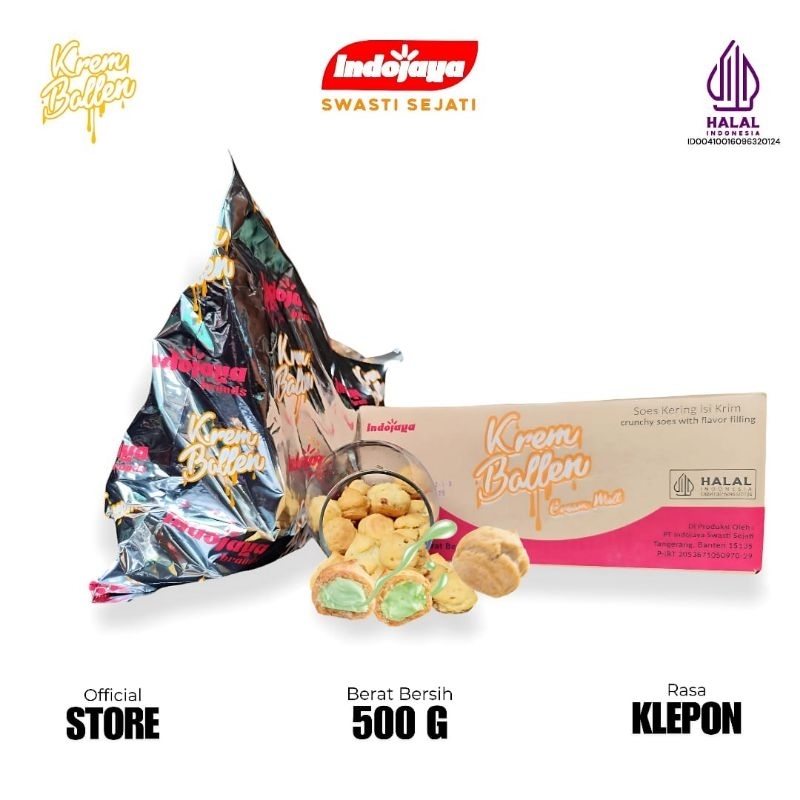 

Kue Sus Kering Isi Krim Klepon (500 Gr) Merk Krem Ballen - Cemilan Nikmat untuk Keluarga - Cookies, Food, Snacks, Camilan, Makanan