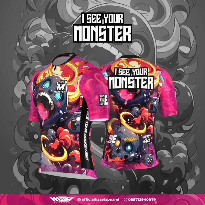 Jersey Cycling Doodle Monster V2