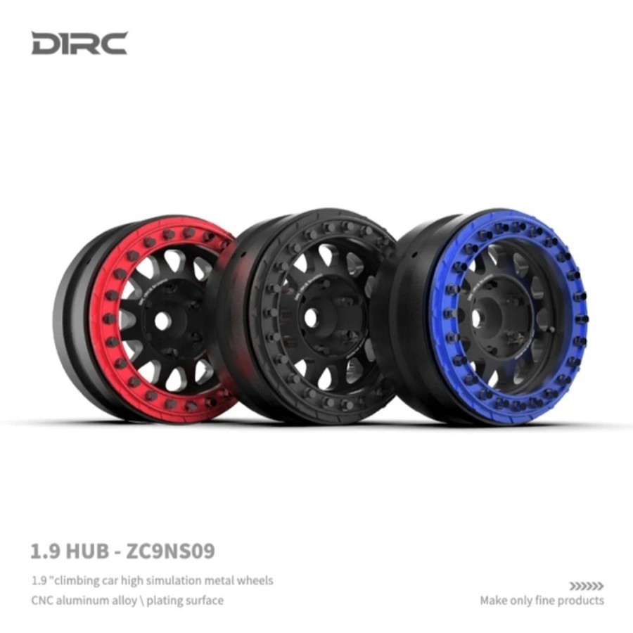Velg ban RC 1/10 D1RC CNC Hub Aloi aluminium 1.9 Beadlock super ringan
