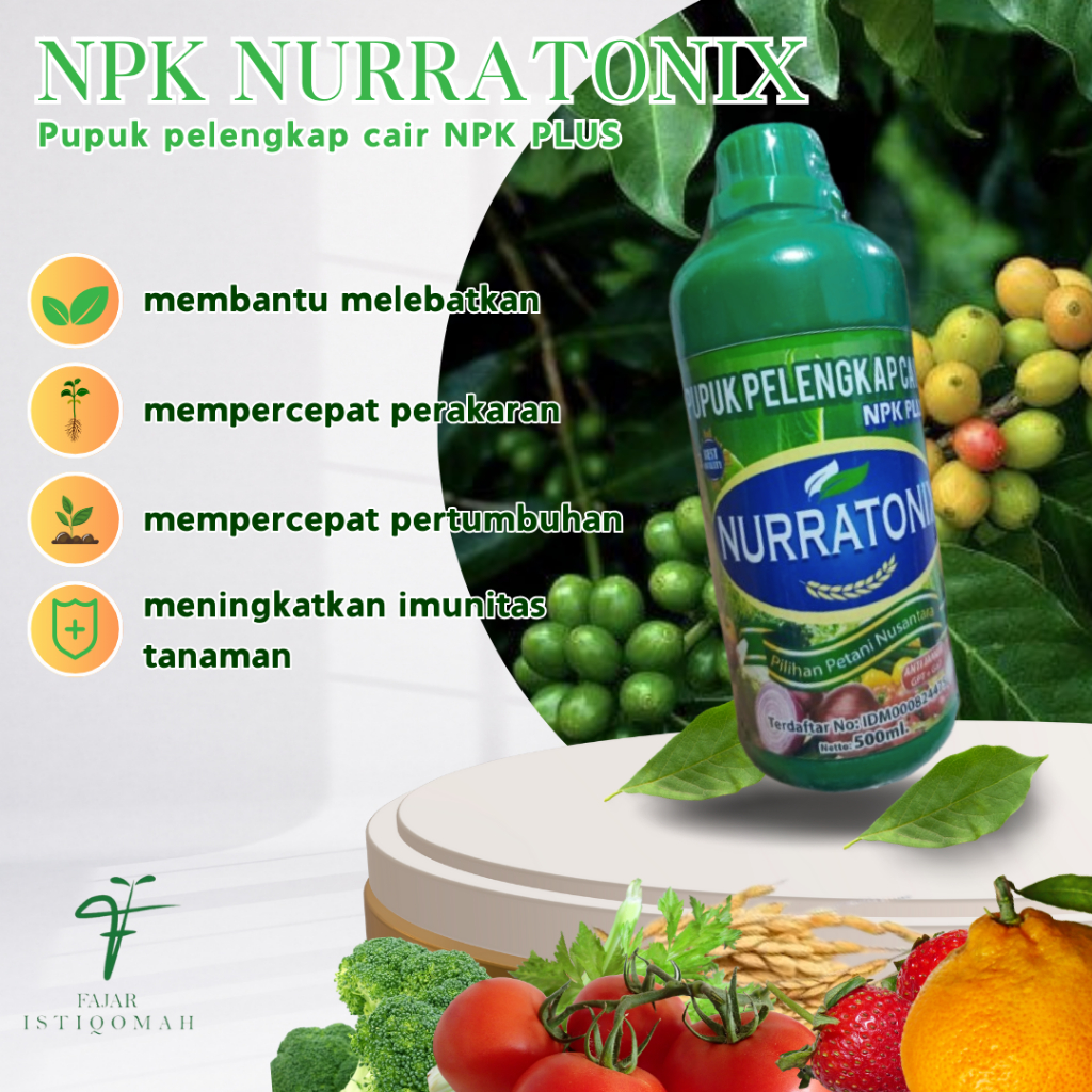 PUPUK PELENGKAP CAIR NPK PLUS ANTI JAMUR ZPT + GA7 NURRATONIX MENYUBURKAN KOPI ISI 500ML