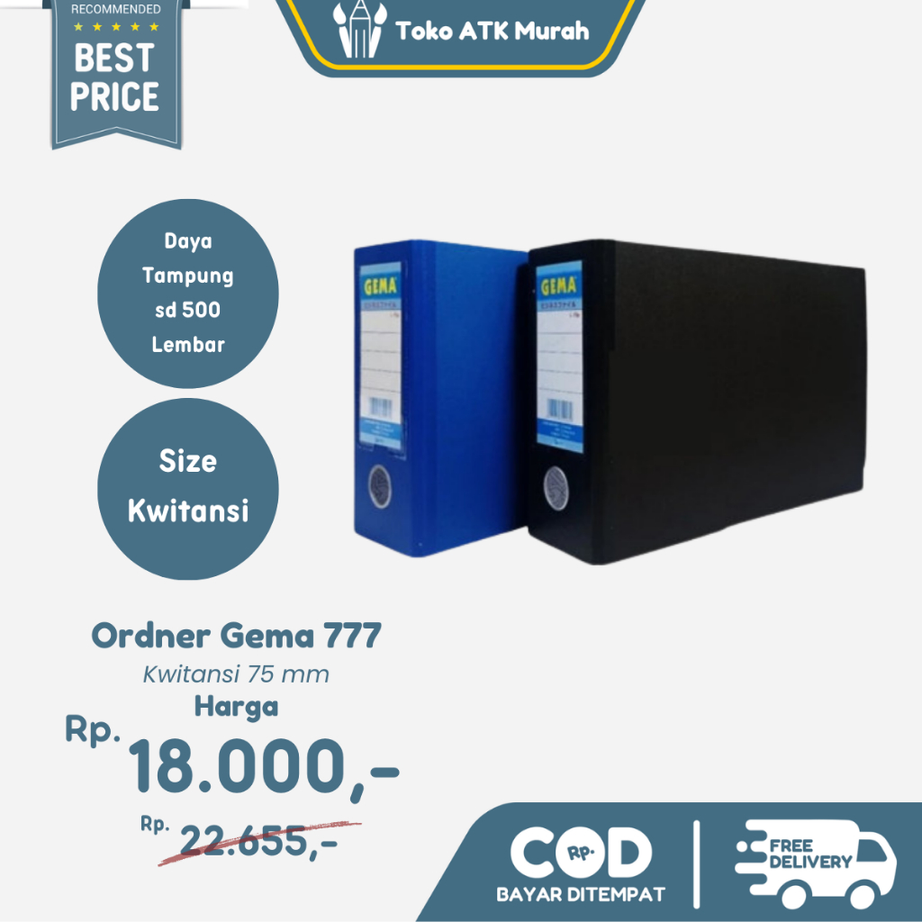 

Ordner Gema 777 Kwitansi Hitam / Biru