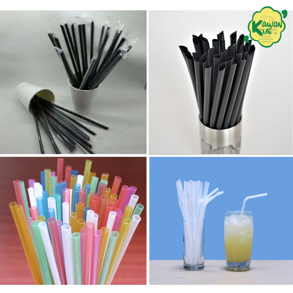 Sedotan Minuman/Sedotan Steril 6 ml/Sedotan Boba/Sedotan Warna Warni/Sedotan Putih
