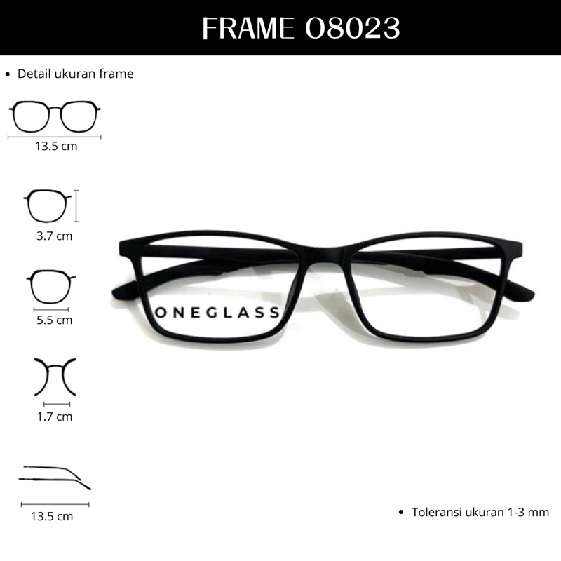 𝗢𝗻𝗲𝗴𝗹𝗮𝘀𝘀 - Frame Kacamata O8023 Unisex