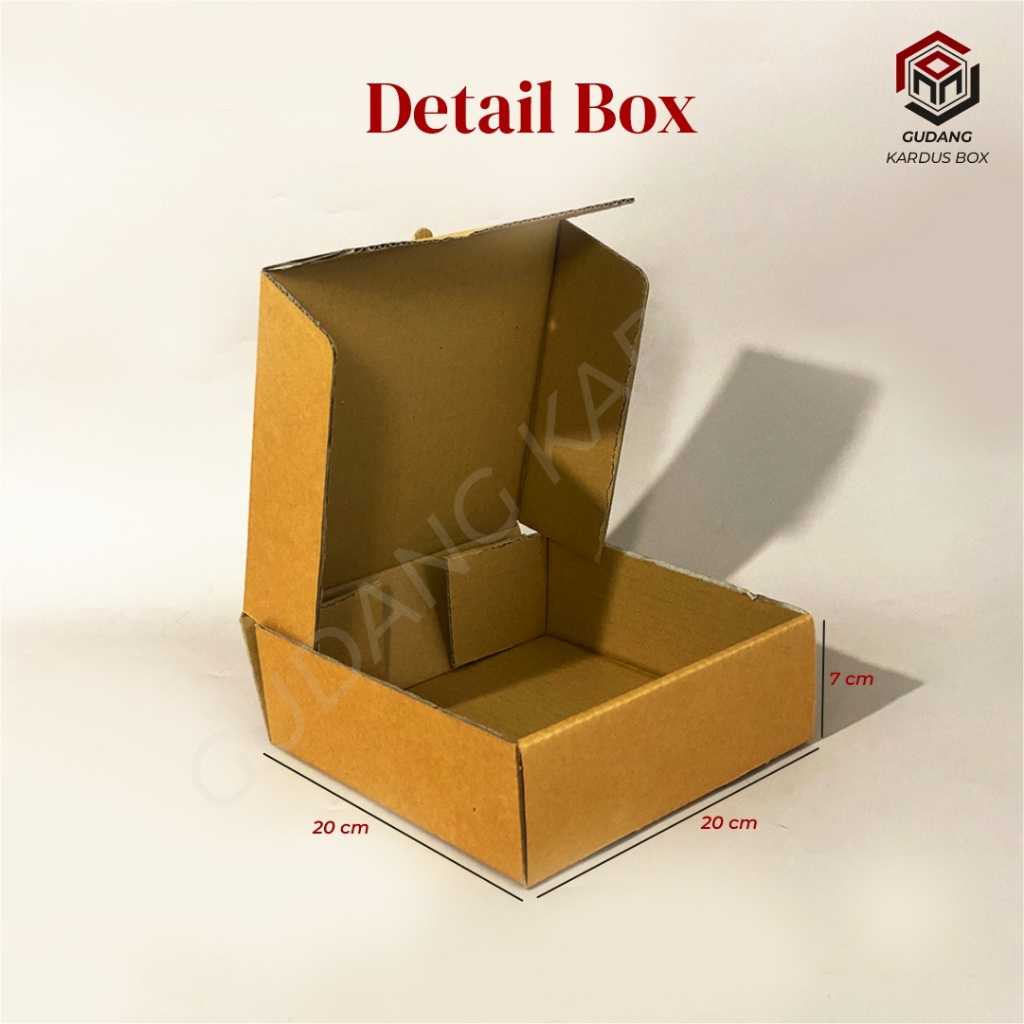 

Box DC LD (20 x 20 x 7 cm) Box/Karton/Polos/Kardus/Hampers/Pizza/KemasanPizza/Baju