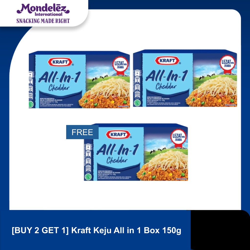 

[BUY 2 GET 1] Kraft Keju All in 1 Box 150g - Cheese Lezat Untuk Kue dan Burger - PAKET / BUNDLE HEMAT