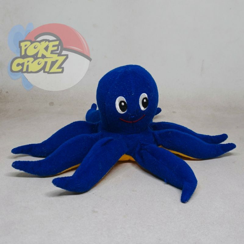 Boneka Royal Caribbean Blue Yellow Inky Octopus Plush Stuffed Soft Squishy Beanie Toy 22 cm