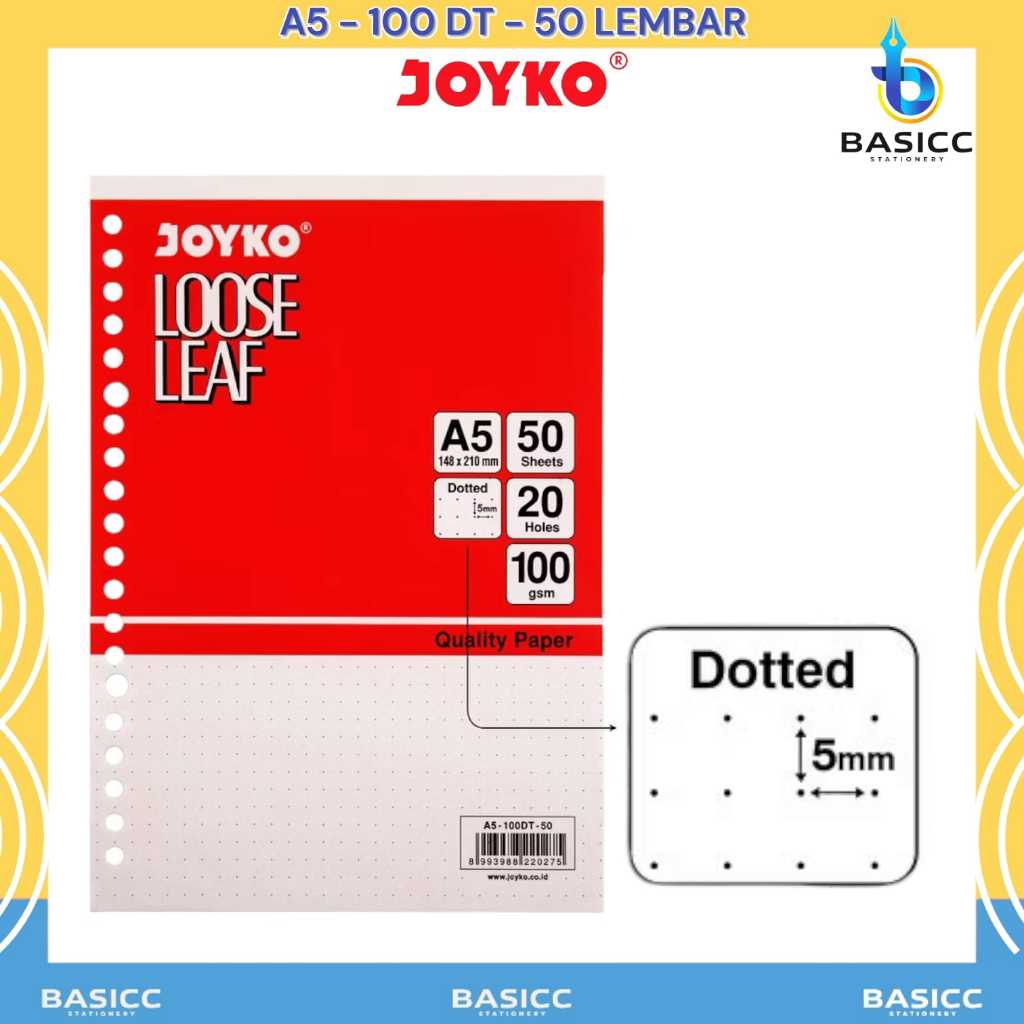 

Joyko Loose Leaf 50-Lembar Kertas Binder Dotted | A5-100DT-50