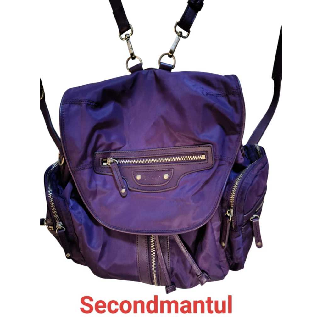 Brera Original Tas Ransel BackPack Ungu Unyu Nilon Waterproof Muat Laptop