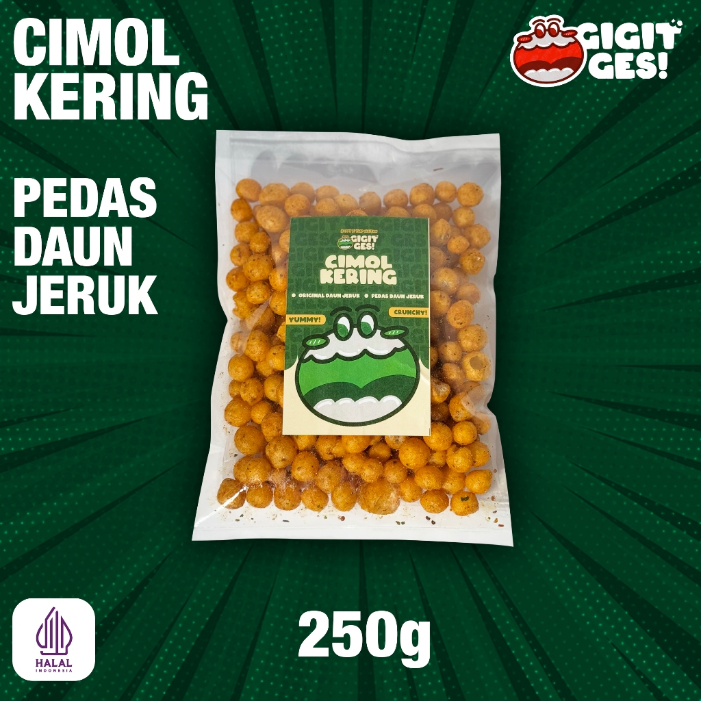 

Cimol Kering 250g Rasa Pedas Daun Jeruk Renyah Gurih Kriuk Krispy Rempah Snack Cemilan GIGITGES