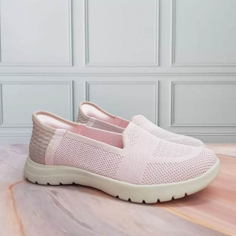 Sepatu Slip-On Wanita Pink / skechers Slip-on otg flek woman / sepatu wanita / skechers wanita