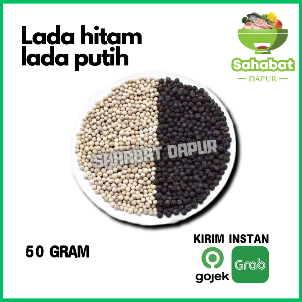 

Lada Putih 50gr/ Lada Hitam /Merica / Lada Butiran 50gr - Sahabatdapur