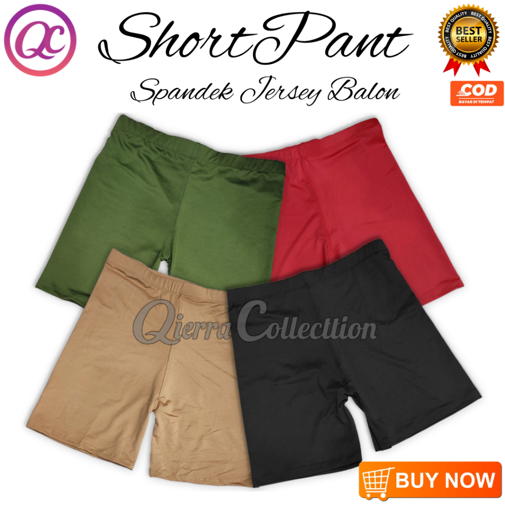Celana Dalaman Ketat Sport Stretch Short Pants Legging Wanita Polos Pendek Lejing Perempuan Olahraga
