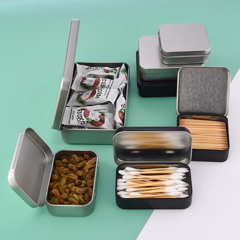 BOX TEMPAT PENYIMAPANAN POLOS SIZE 9,5 X 6 CM/Tin Case Kotak / Kotak Penyimpanan Besi / Wadah Kaleng