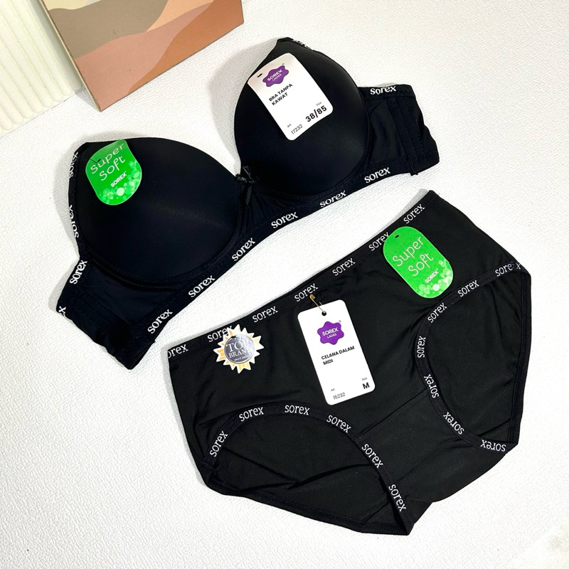 RB BH BRA SET + CD SETELAN SOREX WANITA TANPA KAWAT BERBUSA KAIT 2