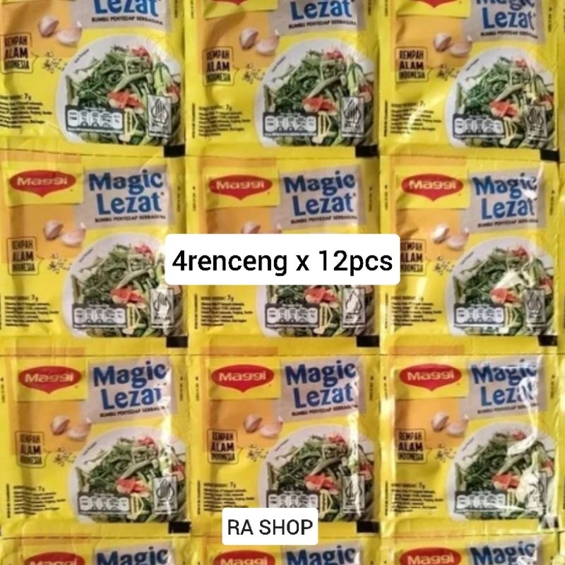 

Maggic lezat penyedap rasa 7gr dapat 4renceng x 12pcs