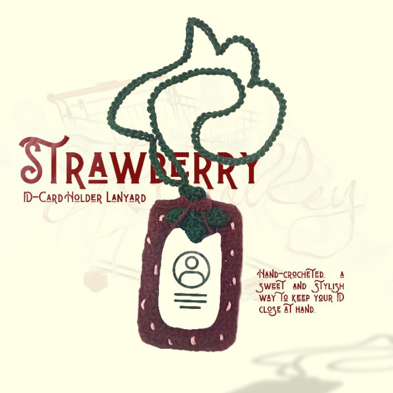 

Crocheted Strawberry ID-Card Holder Lanyard