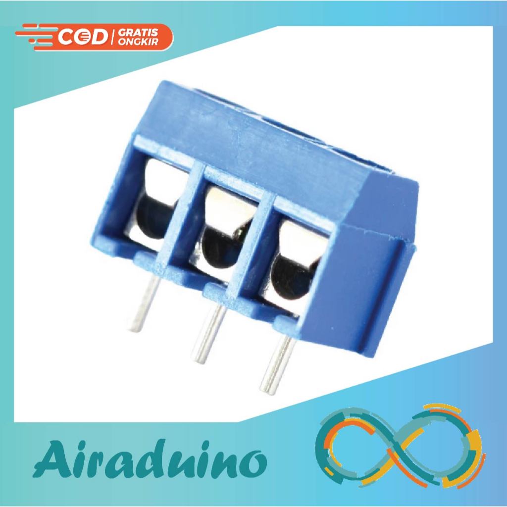 Terminal Block 3 Pin PCB Blok 3 kaki 5mm Konektor Kabel