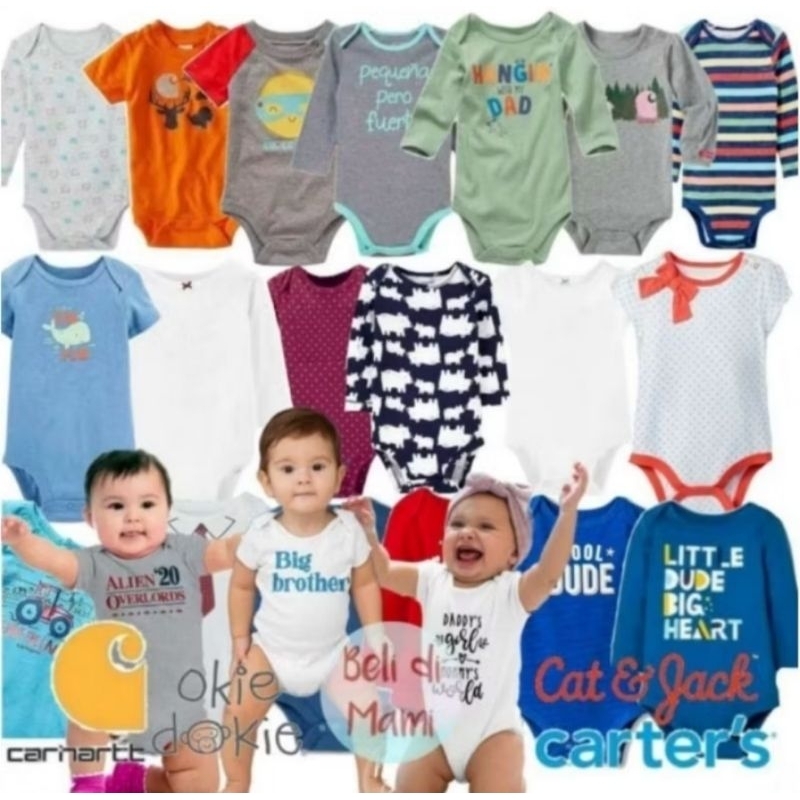 Size 12, 18, 24 bulan. Baju Bayi Laki Perempuan Branded Original – Jumper Romper Bodysuit Lembut & N