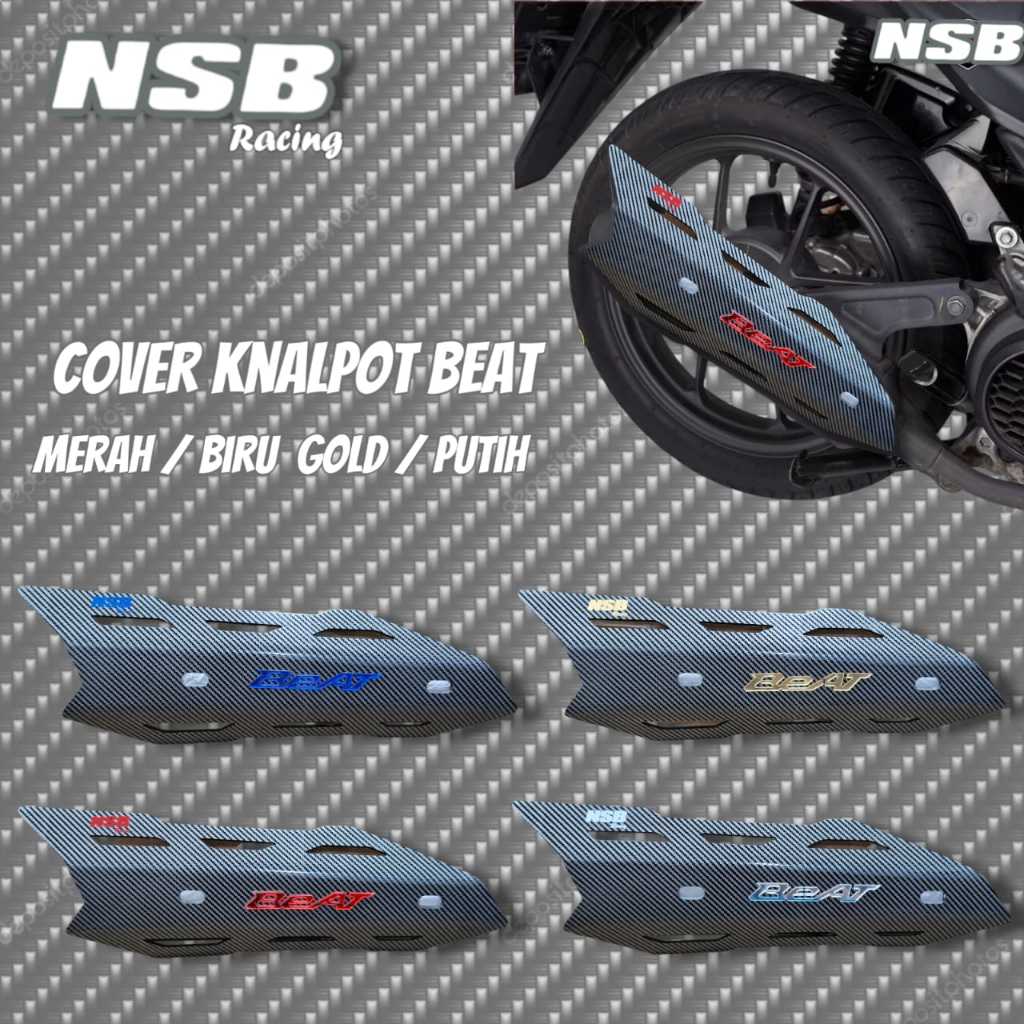 COVER KNALPOT BEAT 2010-2024 NSB RACING CARBON Tutup Knalpot All Honda Beat AKSESORIS MOTOR BEAT