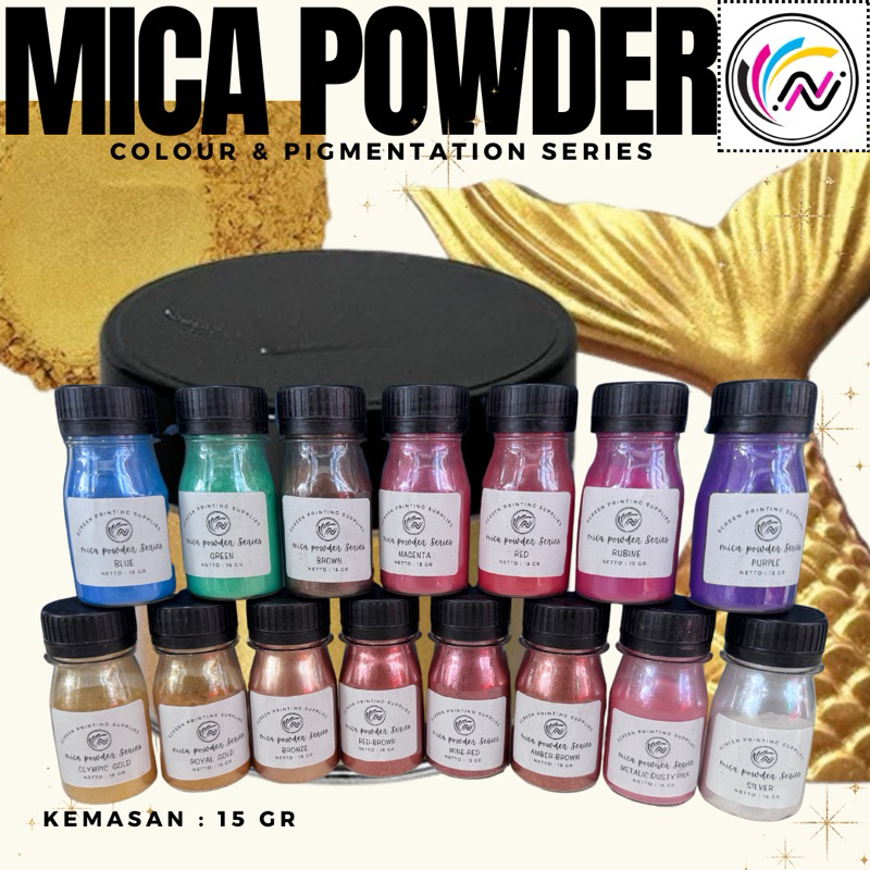 

15 GR Bubuk Mika Bubuk Metalik Metalic Mica Powder Kilap Pigment Bahan Resin Slime Sablon Otomotif