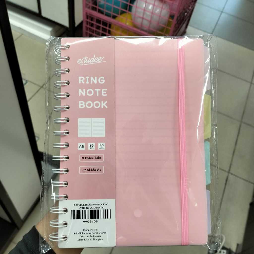 

Gramedia - ESTUDEE RING NOTEBOOK A5 WITH INDEX TAB PINK