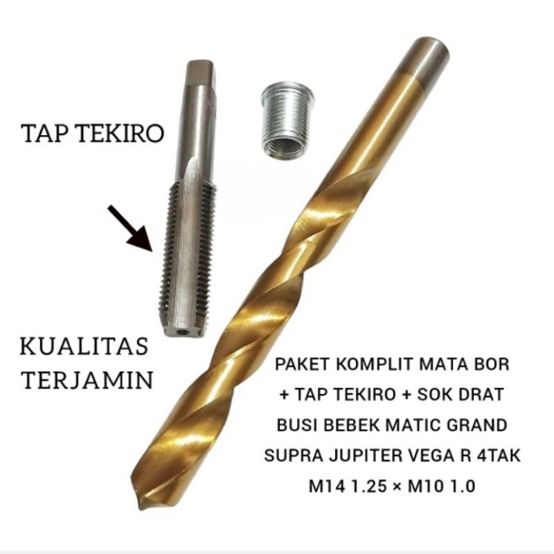 Paket Komplit Mata Bor Tap Tekiro Set Bosh Drat Busi Bebek Matic Grand Supra 4tak dll