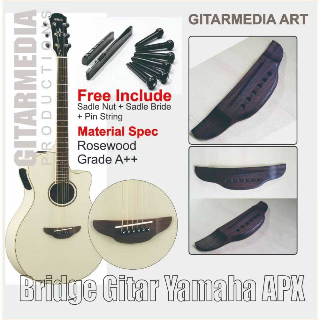 bridge gitar akustik model yamaha apx 500 plus pin bridge sadle nut sadle bridge