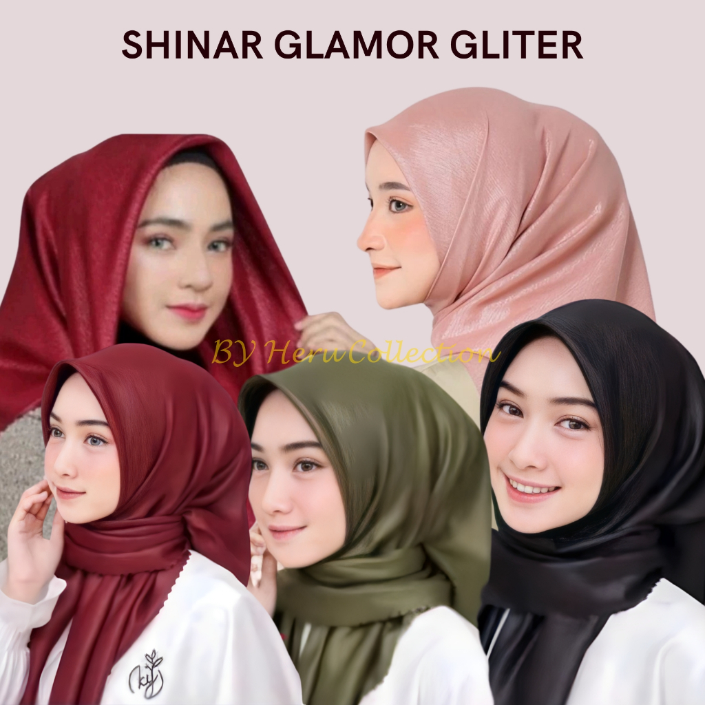HIJAB GLAMOUR PREMIUM LASERCUT JILBAB SHINAR GLAMOUR SEGI EMPAT POLOS GLAMOR GLOWING GLITER