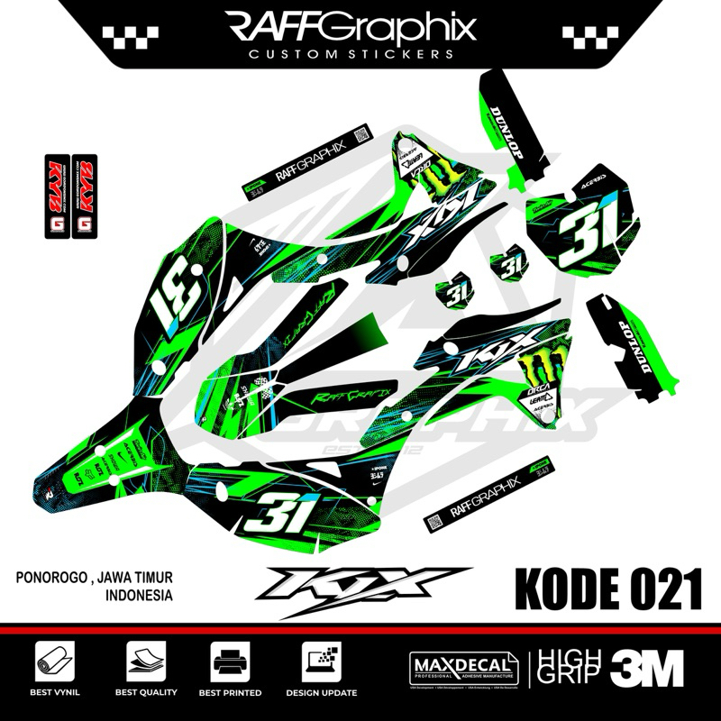 STICKER KLX GORDON- KLx gordon- decal KLx gordon terbaru- sticker KLx keren