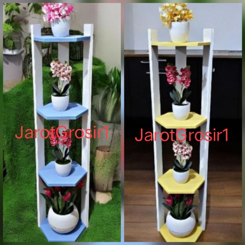 RAK BUNGA KAYU MINIMALIS TINGGI 120CM // RAK KAYU TINGGI 120CM // RAK RUANGAN // RAK SUDUT // RAK MI