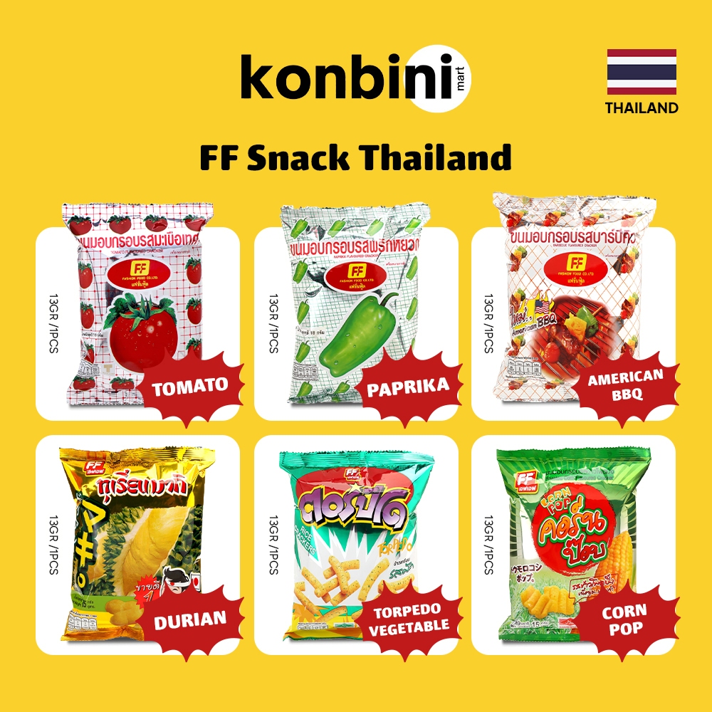 

KONBINI THAILAND - Snack Chip Viral Jisoo Blackpink 13gr - Cemilan Tomat, Paprika, Durian, Coklat, Amercan Barbeque