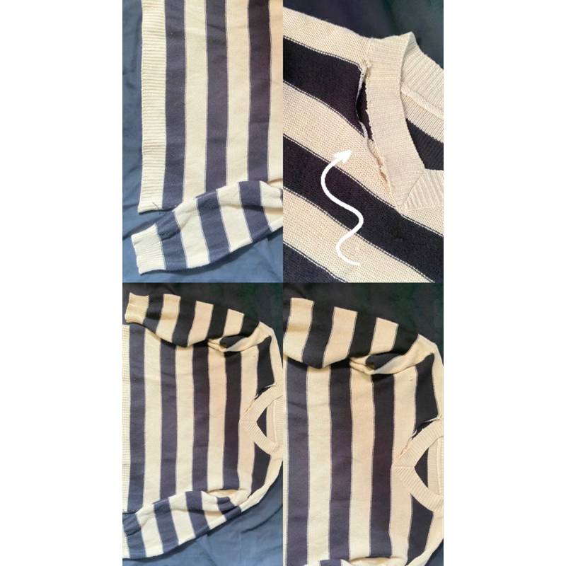 Kaos Garis-Garis Lengan Panjang