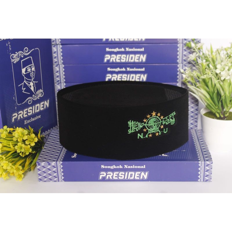 peci NU hijau,peci hitam bordir NU hijau peci kopiah songkok hitam