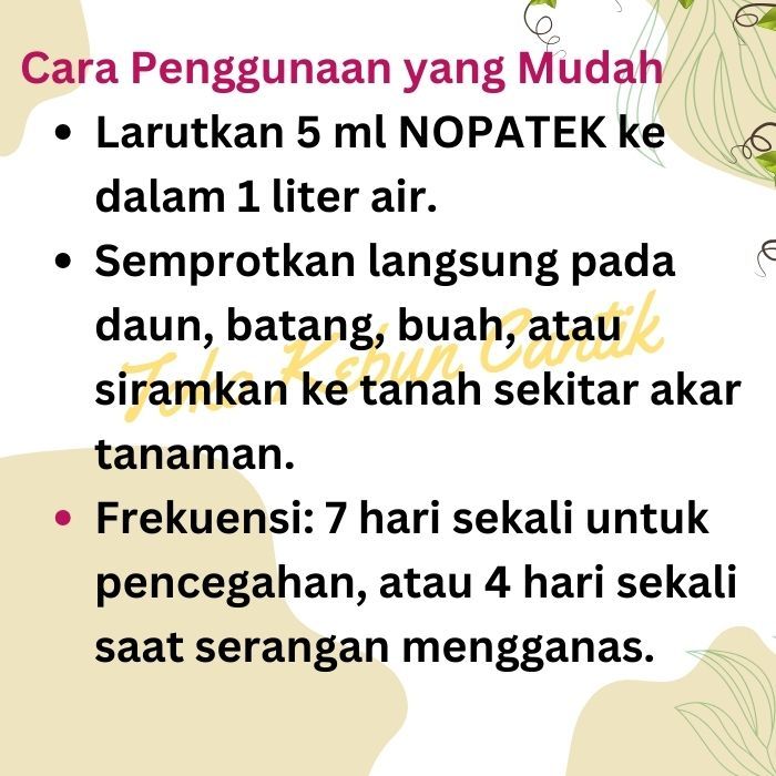 READY BESTSELLER. NOPATEK 500ML Basmi MATA KODOK Selada, Busuk Akar Palawija (Cabe, Tomat, Mentimun)