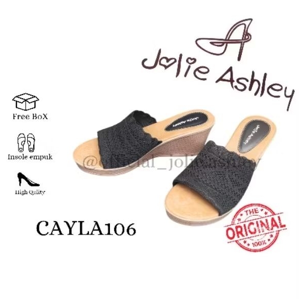 (Jolie Ashley)-sandal Wedges wanita cayla106