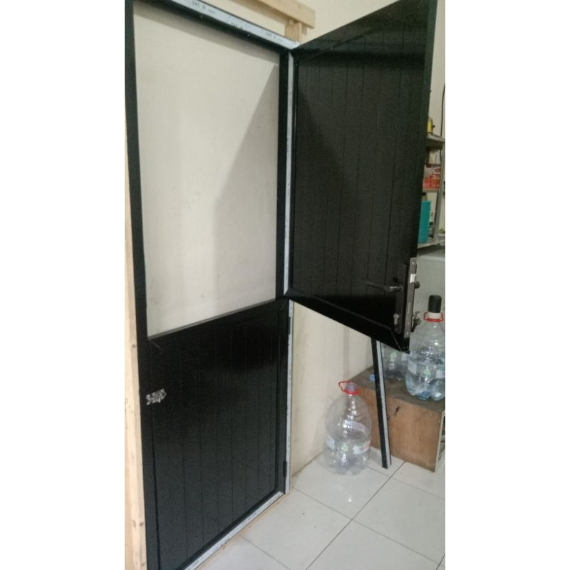 Pintu aluminium T210xL90 model koboy /pintu dapur  model koboy 2 daun atas bawah 3 inci full panel a
