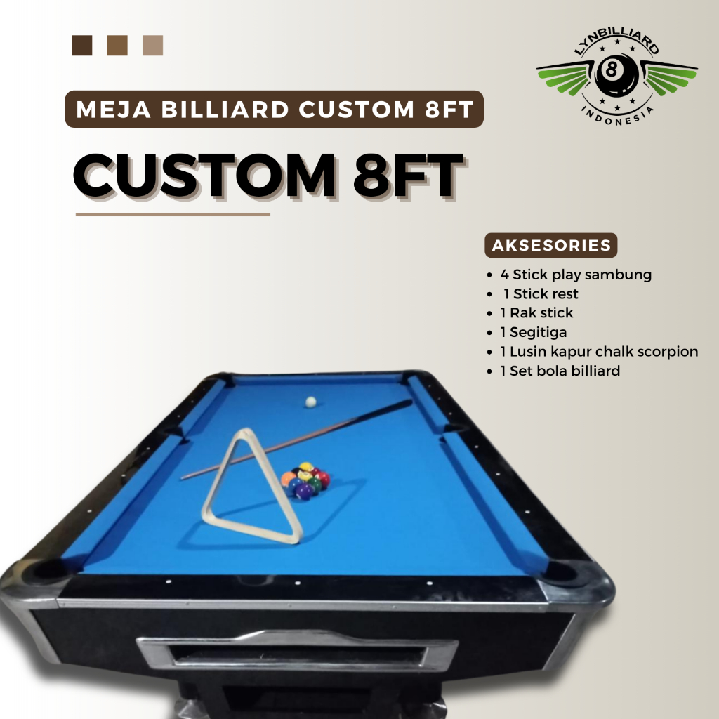 MEJA BILLIARD 8FT CUSTOM MEJA BILLIARD MURAH 8FT