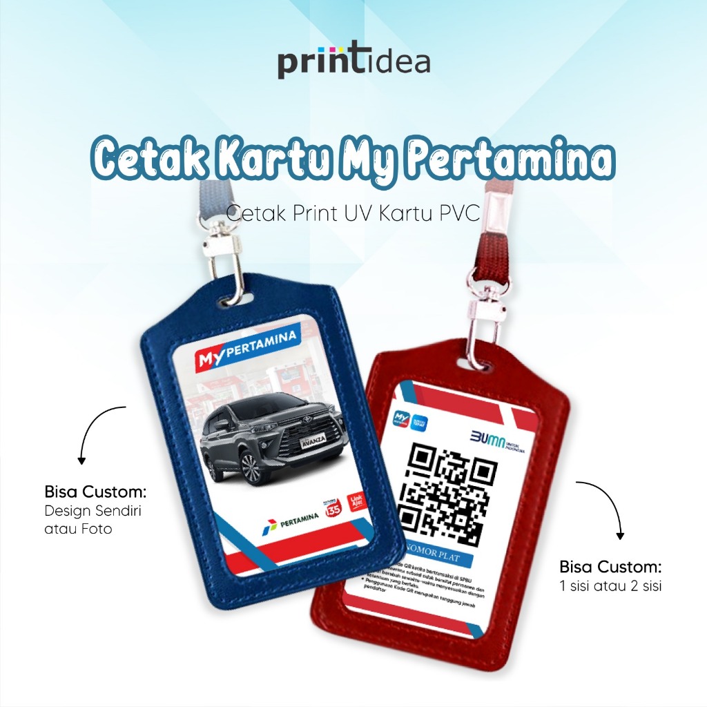 Cetak Kartu MYPERTAMINA Custom Foto Lanyard Bahan PVC Id Card Custom