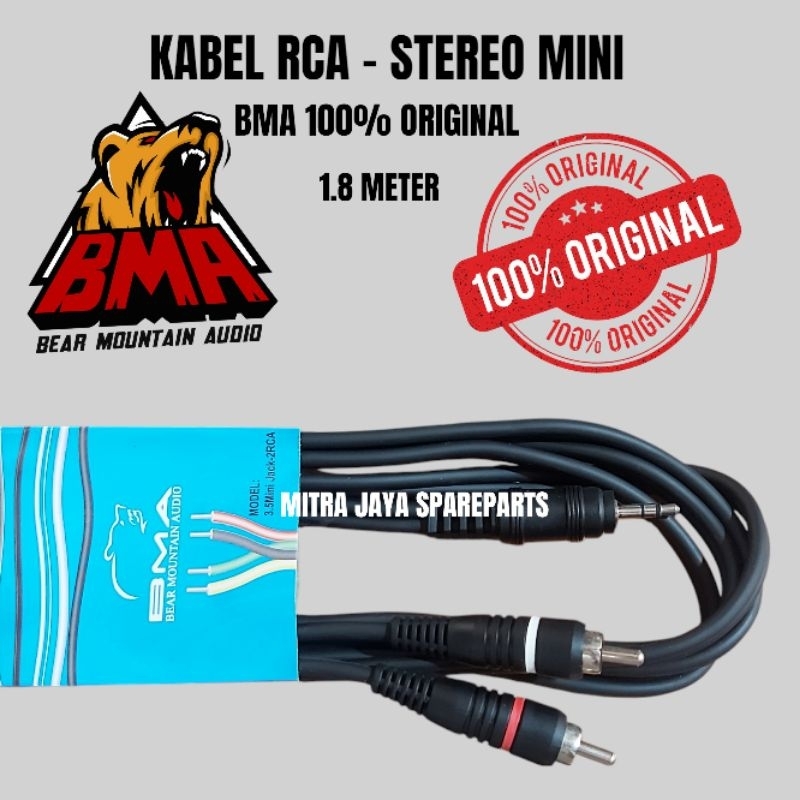 KABEL RCA TO JACK STEREO MINI 2-1 3.5MM JACK STEREO MINI TO RCA - KABEL HP MP3 PHONE RCA