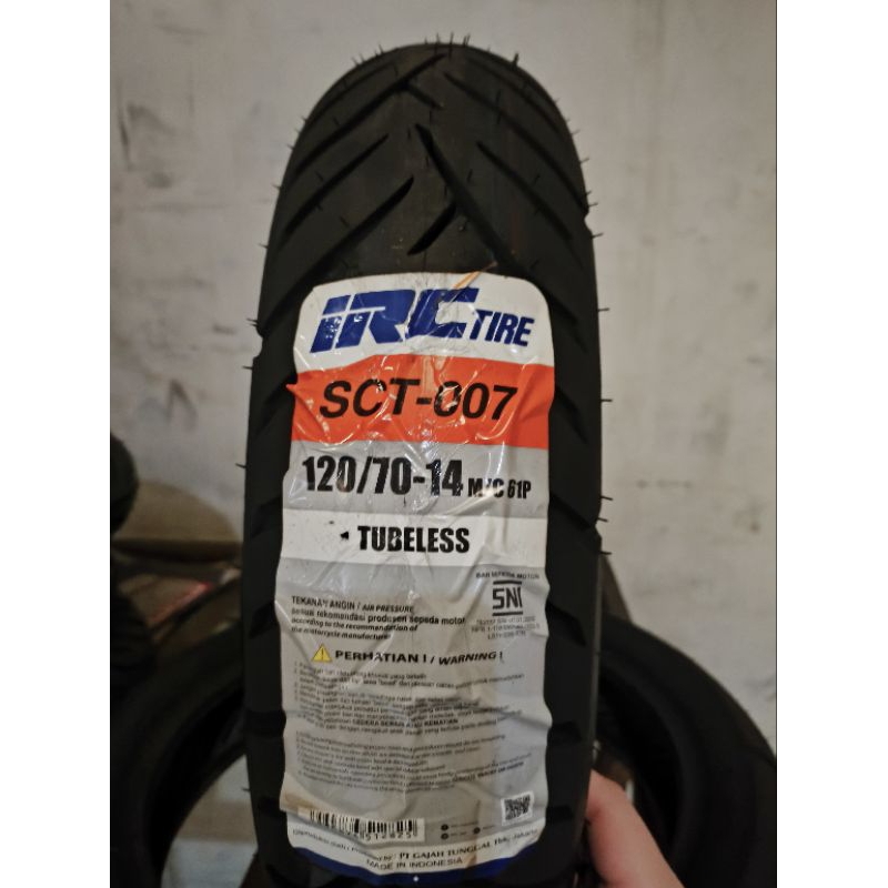 Ban Luar IRC SCT-007 120/70-14 Tubeless / Sepeda Motor PCX Vario 160 100% Original Baru