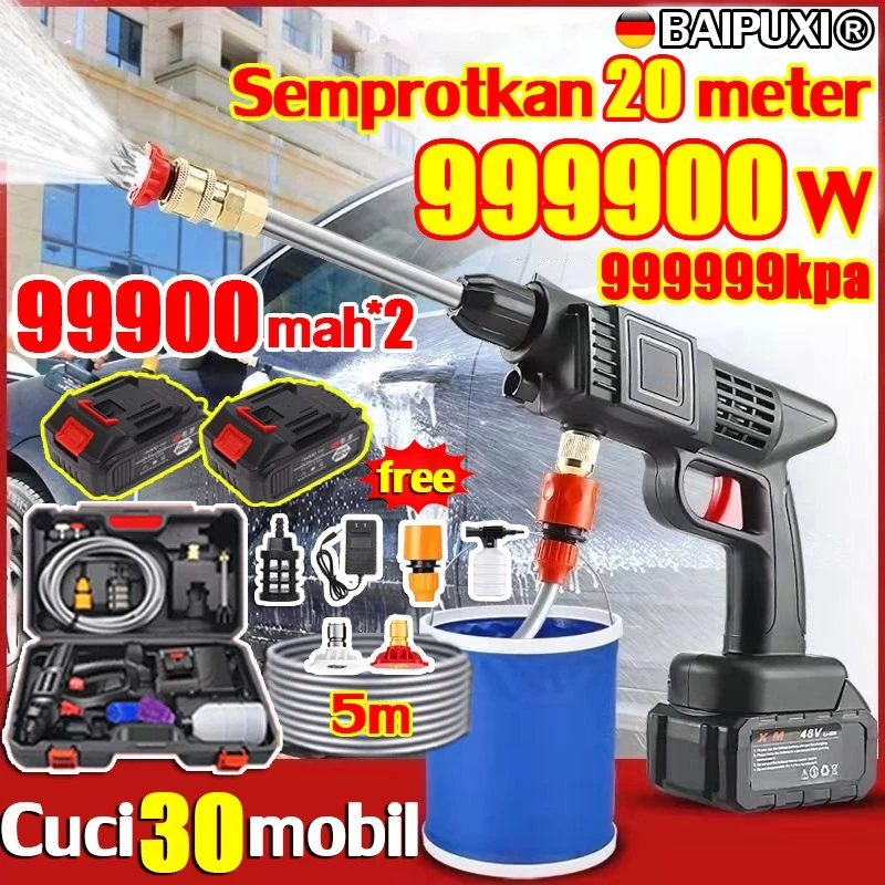 ✨Nosel 6 in 1 Gratis✨Alat Cuci Mobil Semprot Jet Cas Rentang 20 M Mesin Steam Jet Cleaner Semprotan 
