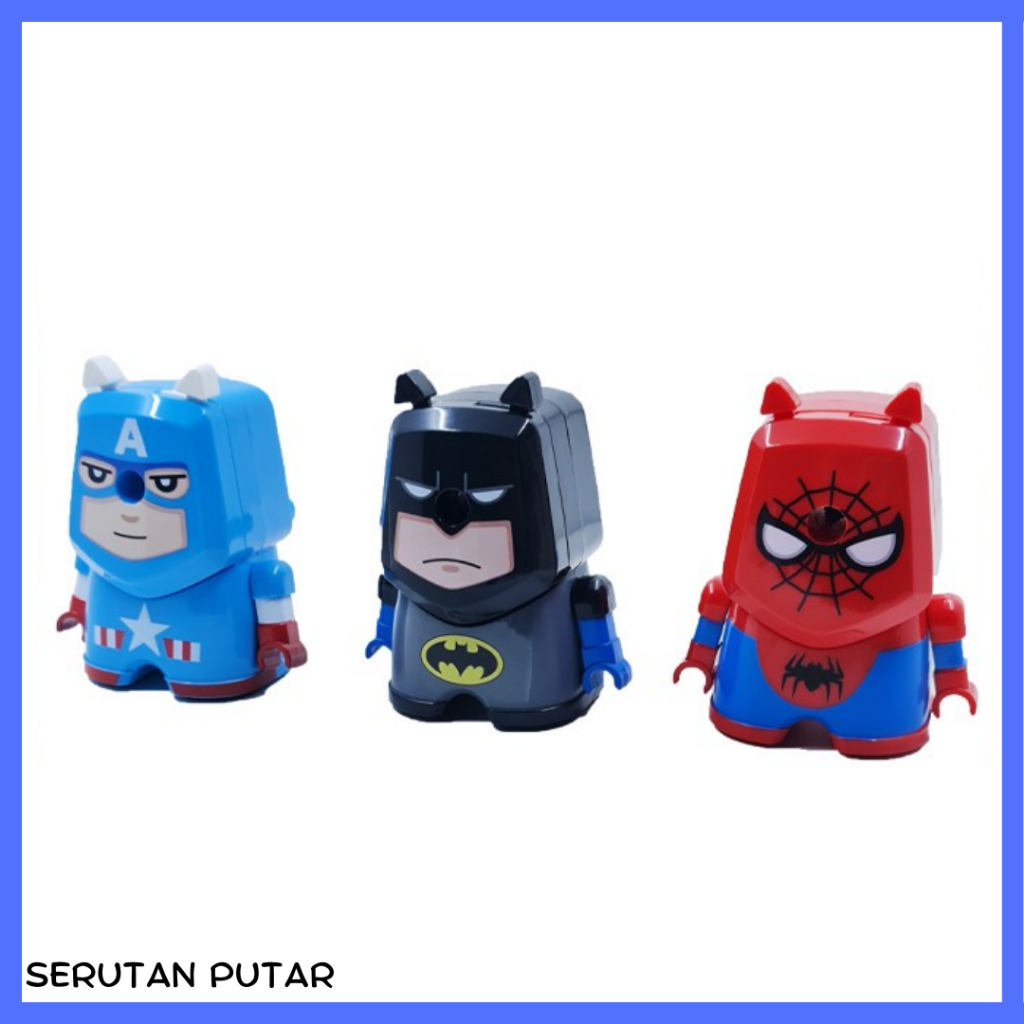 

Serutan meja putar motif super hero rautan pensil - Pencil Sharpener superheroes