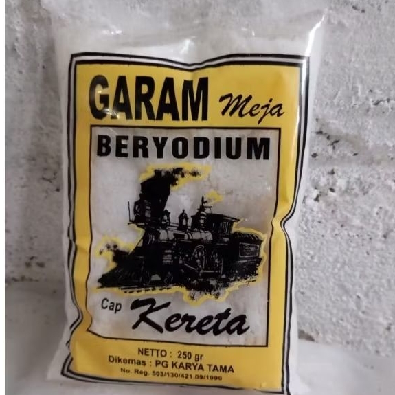 

Paket 4Pcs 250 gram Garam Dapur Beryodium Halus Cap Kereta / Salt