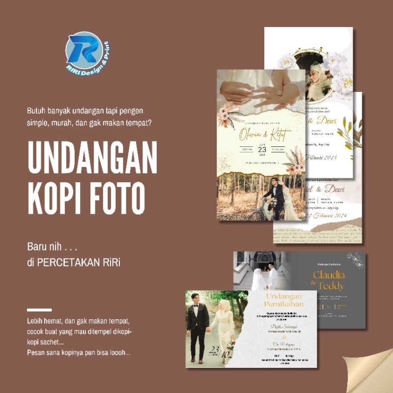 

RiRi Design & Print Undangan Kopi Foto (50pcs) posisi potrait