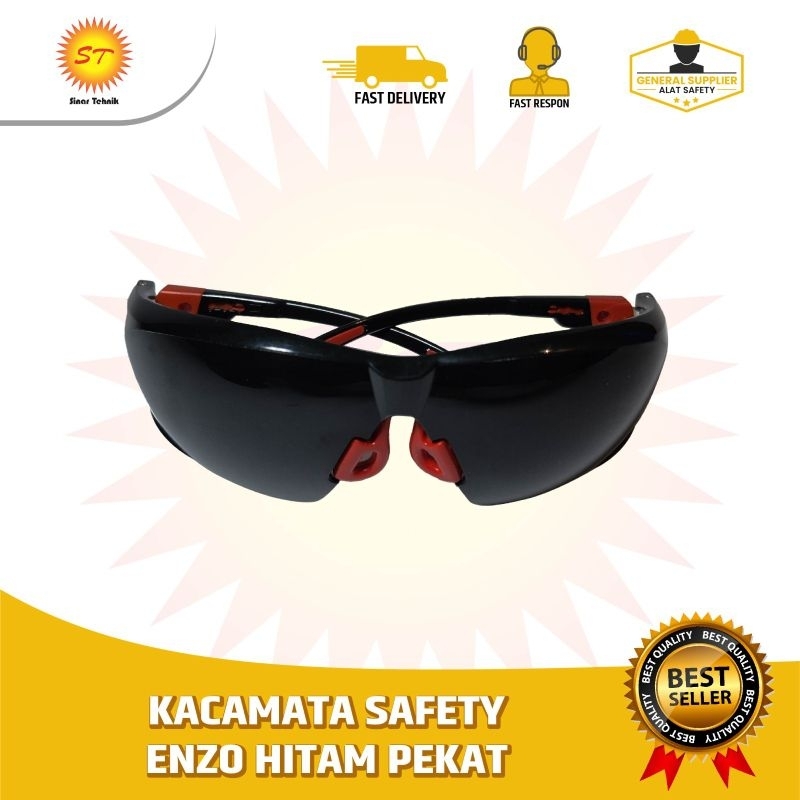Kacamata Safety Las Enzo Hitam Pekat
