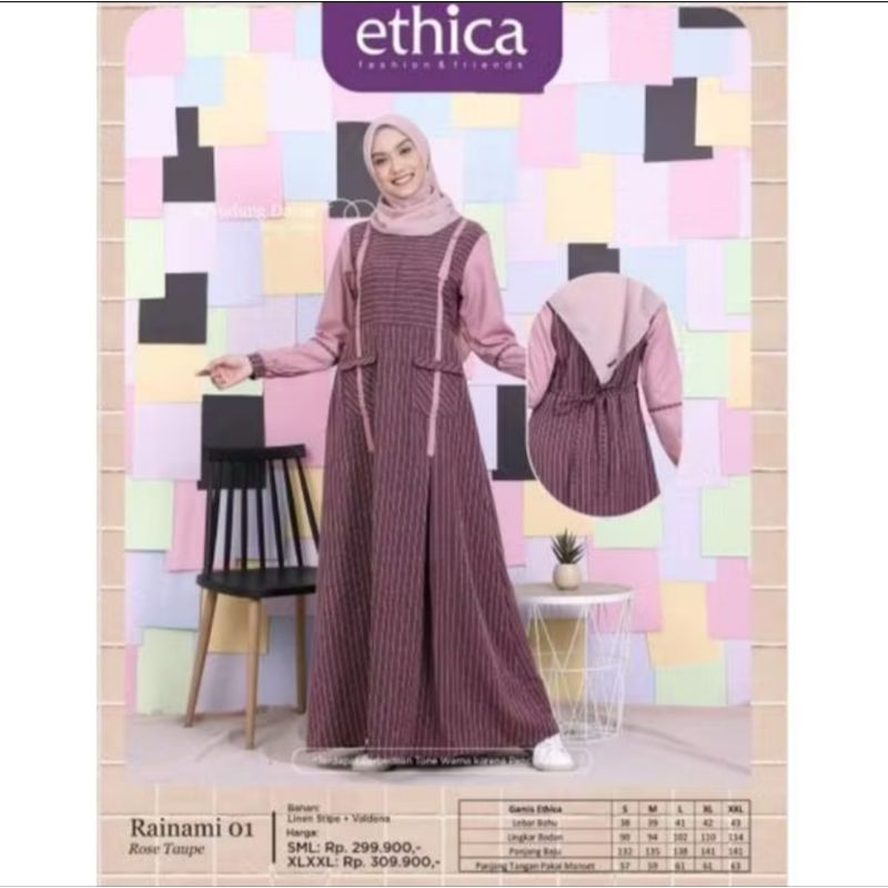 Gamis Rainami 01 Dewasa, Gamis Rainami Kids 01 by Ethica